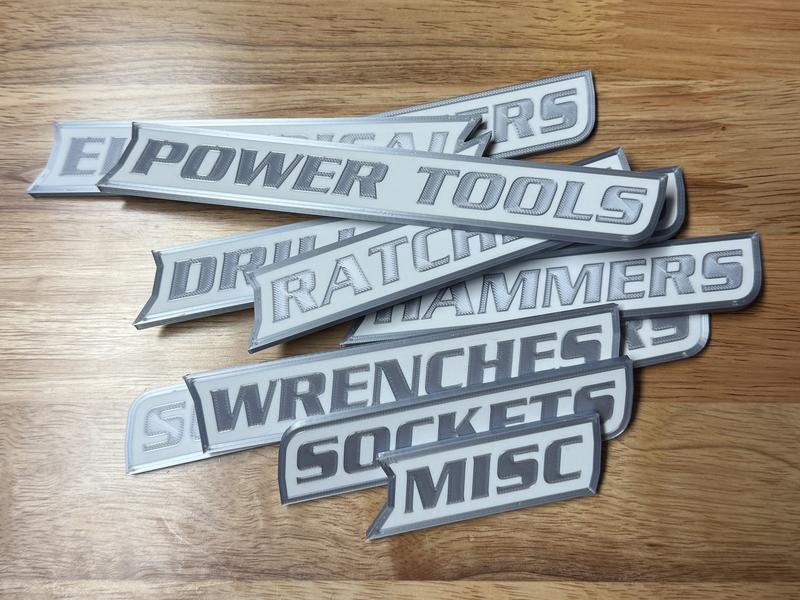 ColKy Designs - 12-Pack Premium Magnetic Toolbox Labels for Tool Organization - 12 Pack of High Quality 3D Printed Personalized Magnets for Metal Cabinets, Drawers, Tool Chests, Decor Plastic Gift - Made to Order • Core Colors • No Custom Text