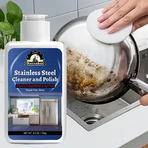 Metal Polishing Cleaner And Polish - Stainless Steel Quick Refurbishment Kit, Bathroom Shower Chrome Plating Refurbishment, Suitable for Polishing and Refurbishing Polishing and Refurbishing Composite Materials on Stainless Steel, Ceramics, Aluminum Kitch