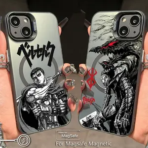 Berserk Guts Magsafe Magnetic Case for iPhone 17 17Air 15 14 13 12 11 ProMax Plus Soft Silver Plated Anti Fall Back Cover