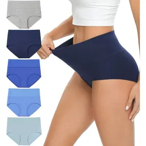 Womens Underwear Cotton Briefs - High Waist Tummy Control Panties for Women Postpartum Underwear Soft