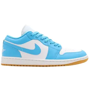 Nike Air Jordan 1 Low White Gum Light Brown Dark Powder Blue DC0774-104 Women's Fashion Sneaker New