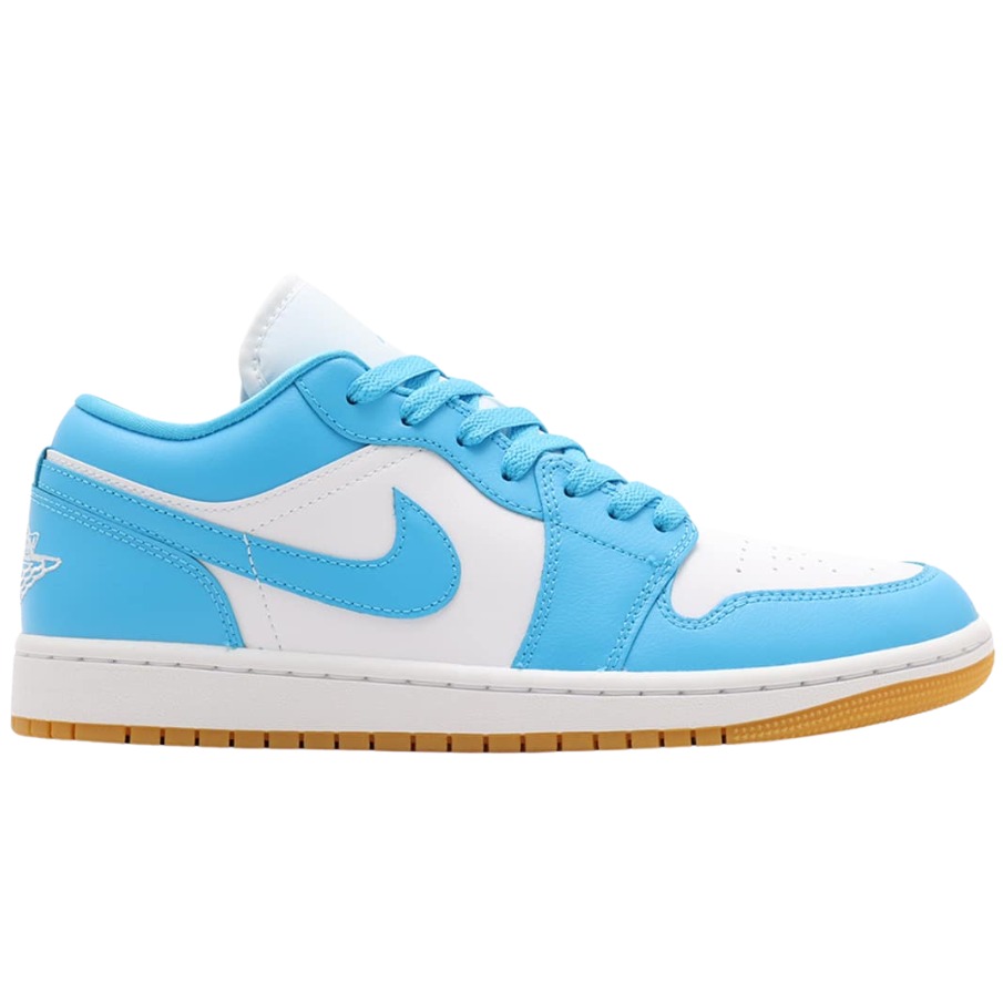 Nike Air Jordan 1 Low White Gum Light Brown Dark Powder Blue DC0774-104 Women's Fashion Sneaker New