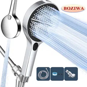 BOZIWA Shower Head Hose&Bracket,Shower Head Set With 1.5mHose,Bathroom Shower Equipment