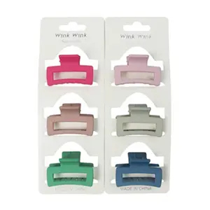 {SMALL} Mini Block Matte Solid Hair Claw 3 pcs/pack