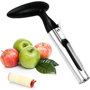 Stainless Steel Sawtooth Apple Corer, Snow Pear, Pineapple Peeler - Simple Fruit Corer - Black Kitchen Tools Durable and Easy to Clean, Suitable for Family, Restaurant, Simple Operation, Camping, Holiday Party Fruit Production Assistant
