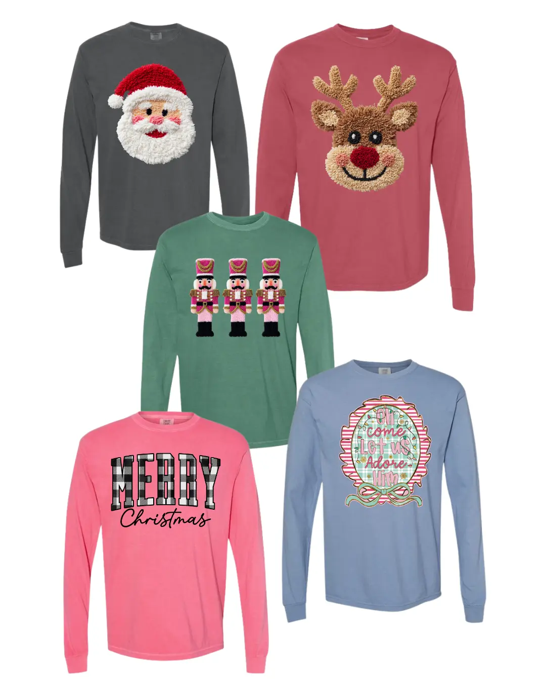 LONG SLEEVE- MERRY & MAKE IT CHRISTMAS COMFORT COLORS HEAVYWEIGHT LONG SLEEVE T-SHIRT