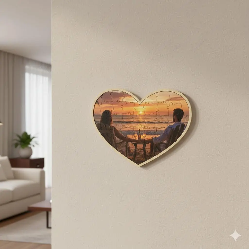 Custom Photo Heart Puzzle | Personalized Gift for Couples, Family & Memorial Keepsakes