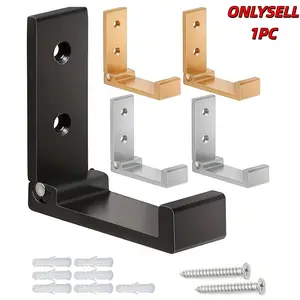 1Pcs Foldable Aluminum Wall Hooks - Rustproof Towel & Coat Hanger for Bathroom, Kitchen, Bedroom - Space-Saving Single Hook