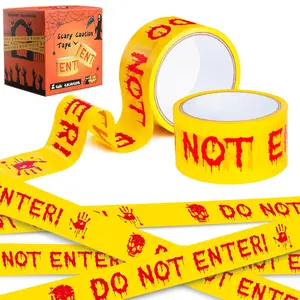 Halloween Decorations Caution Tape,  2 Rolls 1.9inch x 82Feet Scary Hazard Warning Tape, Do Not Enter Halloween Caution Tape Halloween Fright Tape Use for...