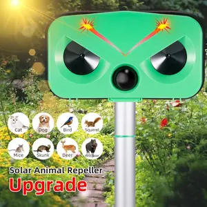 Solar-powered animal repeller. Outdoor waterproof IP66 rodent repellent. Ultrasonic alarm bird repellent, cat repellent. Suitable for multiple scenarios.