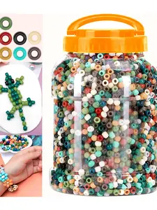 3900pcs 9mm Multicolor Pony Beads, Bucket Packaging, Portable Storage, Ideal for Friendship Bracelets, Keychains, DIY Jewelry Making, Craft Accessories, Fashion Gifts