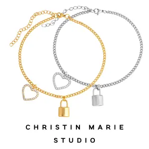 Heart on Lock Anklet