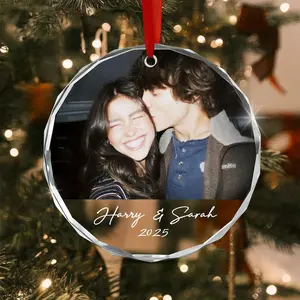 Custom Any Photo Ornament 2026, Happy Valentine's Day, Personalized Couple Photo Keepsake, Romantic Gift for Couples, Trending Holiday Decoration & Custom Ornament