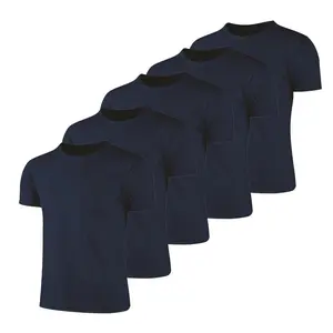 5 Pack Men's Quick-Drying T-Shirt 5-Pack Crew Neck Short Sleeve Athletic Style Menswear Top for Streetwear Crew Neck Stretch Minimalistic Activewear