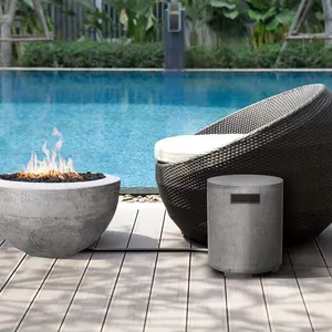 Orinda Outdoor Concrete Round Propane Enclosure