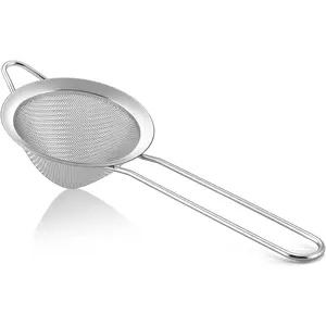 Fine Mesh Strainer, 3.3'' Stainless Steel  Strainer Bar Strainer Small Conical Cone Mesh Straine for  Coffee Juice,  & Easy Clean, Long Handle & Hanging Loop,