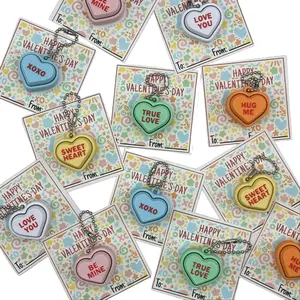 Classic Sayings Valentine's Day Classroom Pack Fidget Clicker Keychain Kit Set of 25- ~Bulk Handouts