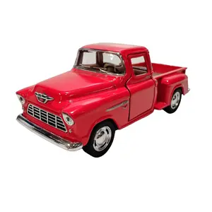 KINSMART 1955 Chevy Stepside Pickup 1:32 Scale 5'' Die-Cast Metal Model with Openable Doors & Pull-Back Action Officially Licensed Collectible