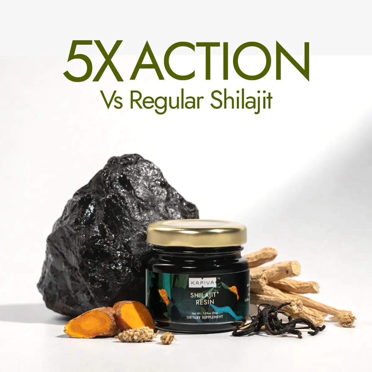 Kapiva Himalayan Shilajit Plus Resin, 30g Mineral-Rich Traditional Natural Healthcare Supplement, Ashwagandha-Tribulus Blend, Lab-Tested, Fulvic Acid & 80+ Minerals, Energy Boost for Stamina Vitality Support