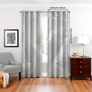 2pcs Marble Texture Curtains Rod Pocket, Window Curtain, Home Decoration Curtain, Sleek Drapes for Modern Homeowners, Minimalist Decor, Living Room Bedroom Use
