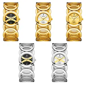 YALALUSI Women's Round Fashion Watch, Metal Hollow-Out Bangle Band, 30mm Quartz Dial, 20cm Adjustable Strap, 50M - 100M Water Resistance, Ideal Gift for Special Occasions