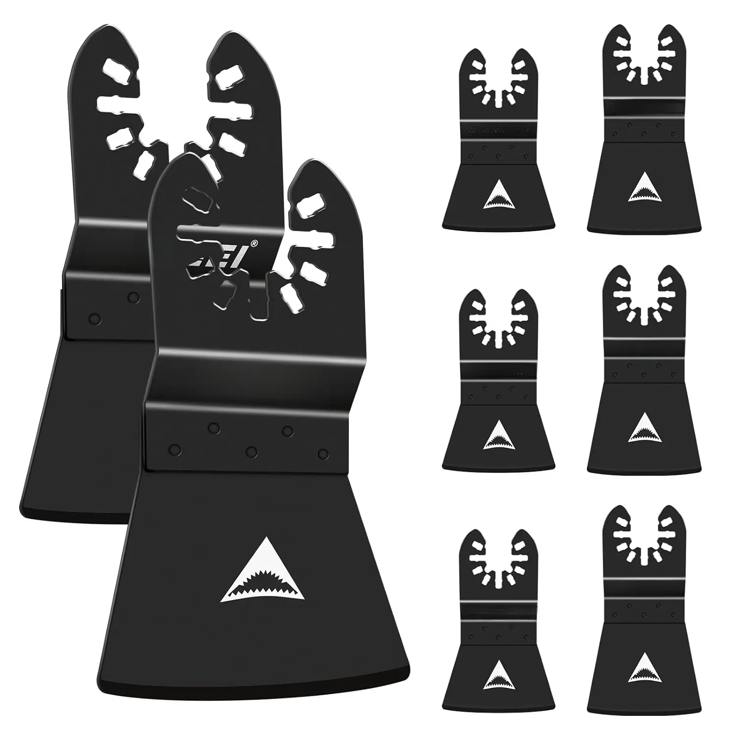 8PCS Oscillating Tool Scraper Blades - 4pcs 1.5-inch & 1.2-inch HCS Blades for Chip Paint Removal, Cracked Caulking, Vinyl Flooring, Compatible with Dewalt, Milwaukee, Dremel, Ryobi, Rockwell (Cutting Drywall Capable), 1.2-Inch Blades