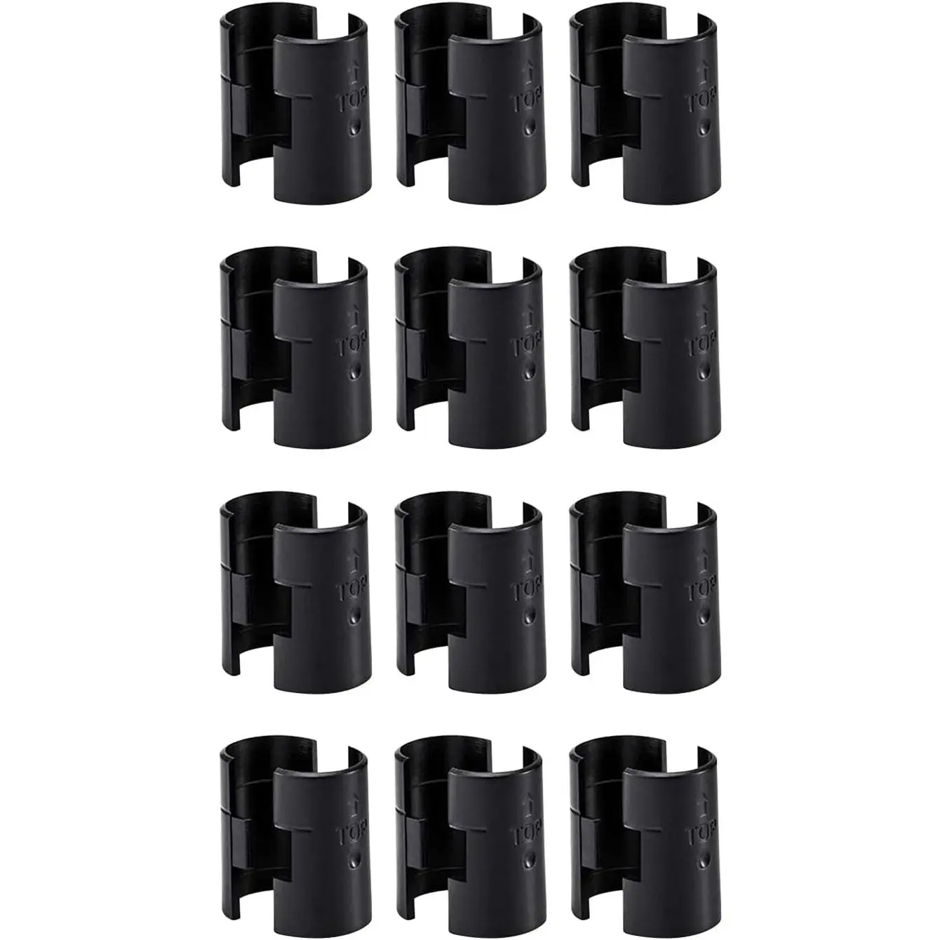 24-Count Plastic Wire Shelf Clip Set, 12 Pairs of 3/4" Easy-to-Use Rack Locks for Metal Wire Racks, Durable Synthetic ABS Hardware for Sleeve Systems, Stability & Layer Spacing Adjustment (Saves Money)