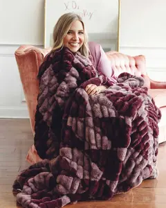 Hugs Shelby Mulberry Diamond Blanket