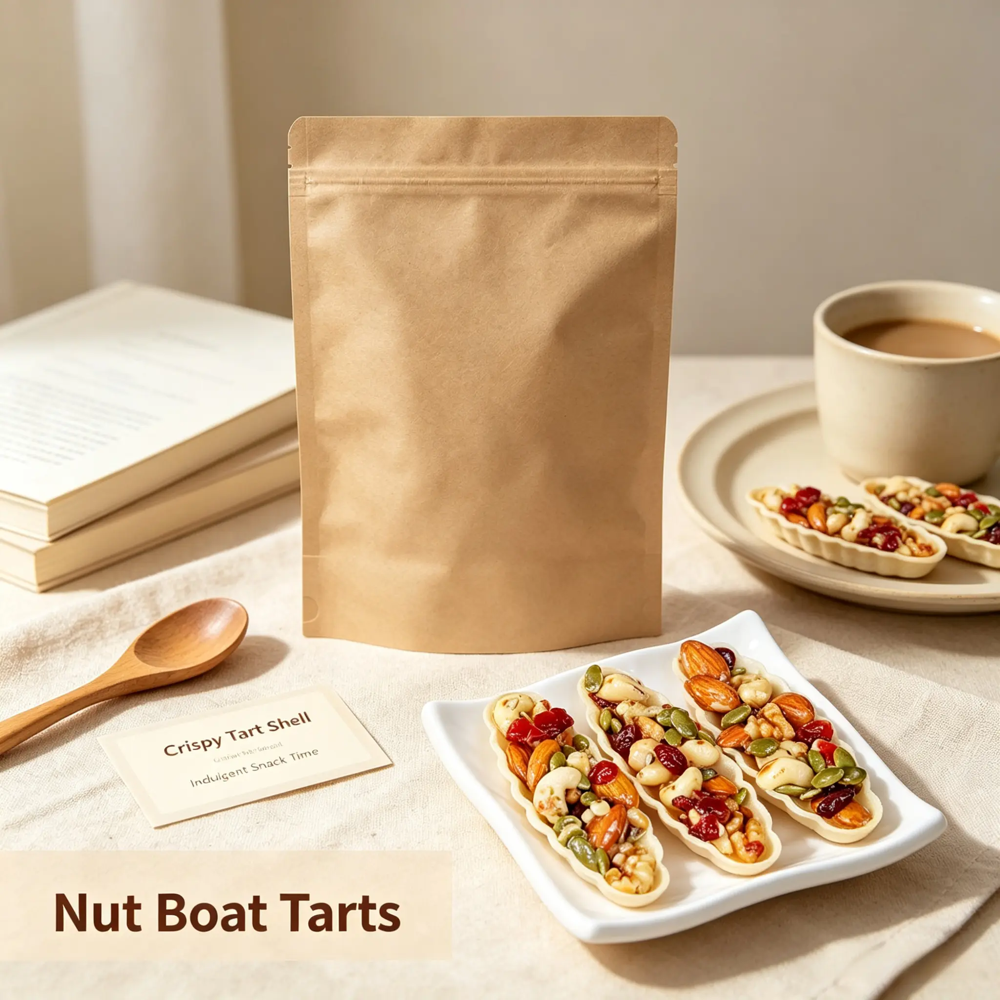 *Nut Boat Tarts, Sweet and Crunchy Mixed Nut Snacks with Cranberries, Perfect for Movie Night, Parties and Everyday Enjoyment