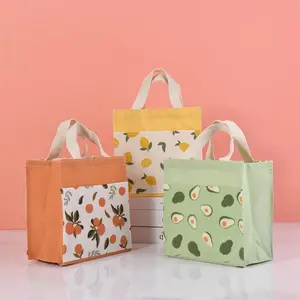 M/L Lemon/Avocado/Orange Canvas Tote, Canvas Shoulder Bag, Fruit Lunch Totes,Reusable Shopping HandBag, Back to school essentials