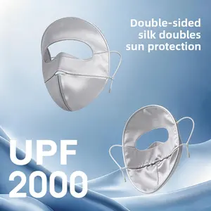 Double-sided mulberry silk mask, summer sunscreen mask, full face silk mask, UV protection, sunshade, breathable face kini.