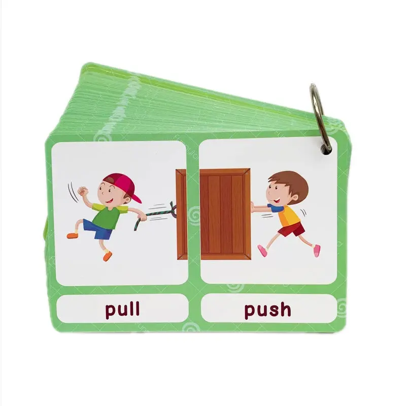 100 Groups Opposites Flashcards English Vocabulary Cards Montessori Learning Educational Toys For Children Memory Game Livres