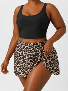 Sculpt Touch Women’s Tummy Control Tankini Swimsuit Two Piece High Waisted Swim Dress Bathing Suit with Skirt Push Up Bikini Set
