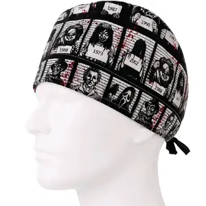 Halloween Scrub Cap - Horror-Inspired Nurse Hat for Gothic Medical Professionals, Spooky Surgical Headwear