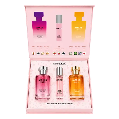 [ASSEEK] Women's Perfume Set - Fragrance Gift Box, 2 Full-Size 2.7oz EDPs, 1 Discovery Mini, Fruity Floral & Amber Gourmand Scents, Long-Lasting, Ideal Gifts for Women for Dates & Everyday Wear