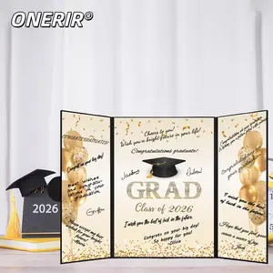 ONERIR 2026 Graduation Signature Board 1/2 Pcs Alternative Guest Book for Party Decor  Gift - Elegant Design Durable Material Perfect for High School College University Graduates