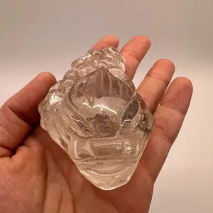 Clear Quartz Money Toad #2 - Master Healer Crystal for Well-being, Negative Energy Deflection, Memory Unlocking, Concentration Boosting, Psychic Abilities Enhancement, Emotional Resilience, Immune System Stimulation, Chakra Harmonization