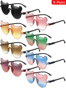 8 Pcs Kids glasses Set, Unisex Windproof Glasses for Christmas Gift, Birthday Present, Outdoor Sports, Cycling, Beach, Travel