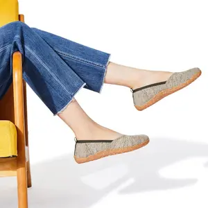 Frank Mully Womens Flat Shoes Wide Toe Box Knitted Flats Comfort Wide Width Walking Flats  JS6065