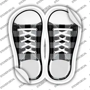 Black Plad Novelty Shoe Outlines Sticker Decal