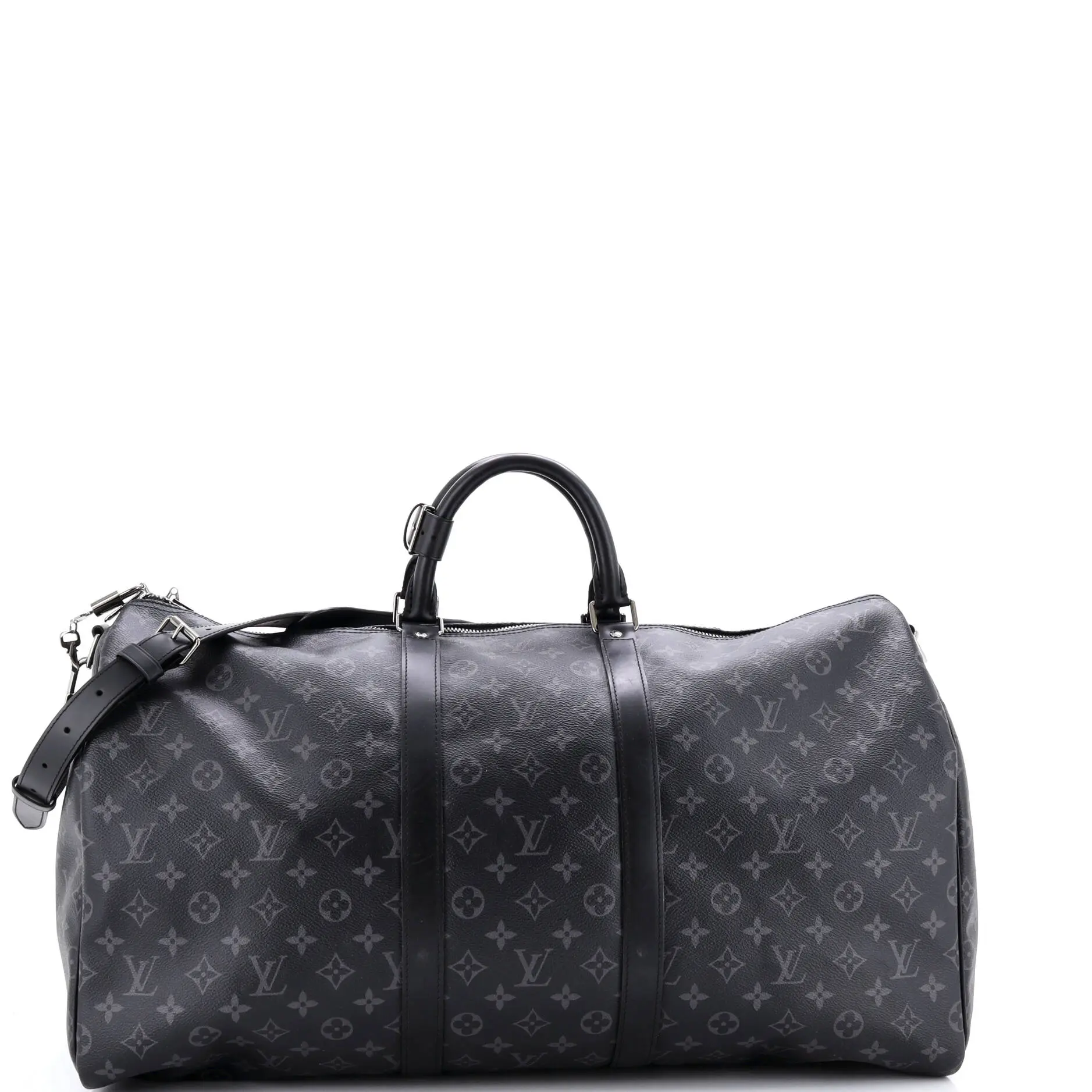 Pre-owned Louis Vuitton Canvas Coated Travel Bags Keepall Bandouliere Bag Monogram Eclipse Canvas 55 by Rebag