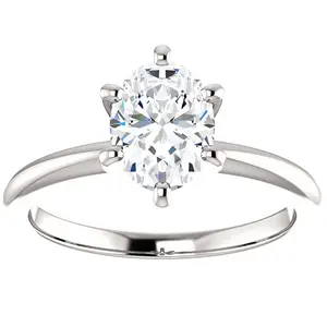 Platinum 1 Ct Oval Diamond Solitaire Engagement Ring Lab Grown