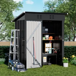 COMHOMA 5x3FT Shed Outdoor Storage Shed Metal,Lockable Door Tool Sheds with Sloping Roof,Steel Garden Shed with Air Vent for Backyard,Patio,Lawn