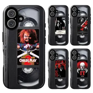 Retro VHS Tape Phone Case – Chucky, Ghostface, Pennywise & Jason | Classic Horror Movie Phone Cover for iPhone 17 16 15 14 13 12 11 Pro Max X & SS Galaxy S25–S21 | Spooky Halloween Gift for Men Women Scary Movie Fans | Creepy Horror Slasher Movie Scream