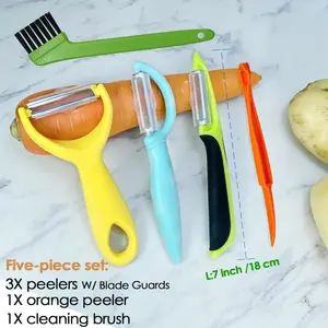 5 Pcs Vegetable Potato Peelers for Kitchen, Y Peeler for Apple Fruit Carrot Zucchini Cucumber Potatoes, Good Grip Veggie Peeler Makes Peeling Very Easy