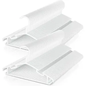 Baby Hangers 100 Pack Non-Slip Kids Plastic Hangers for Closet, Space Saving Toddler Hanger for Infant Clothing, Childrens Hanger for Child, White