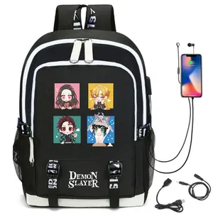 2026 New Demon Slayer Animation Peripheral Large Capacity Backpack Backpack Computer Bag Oxford Cloth Backpack
