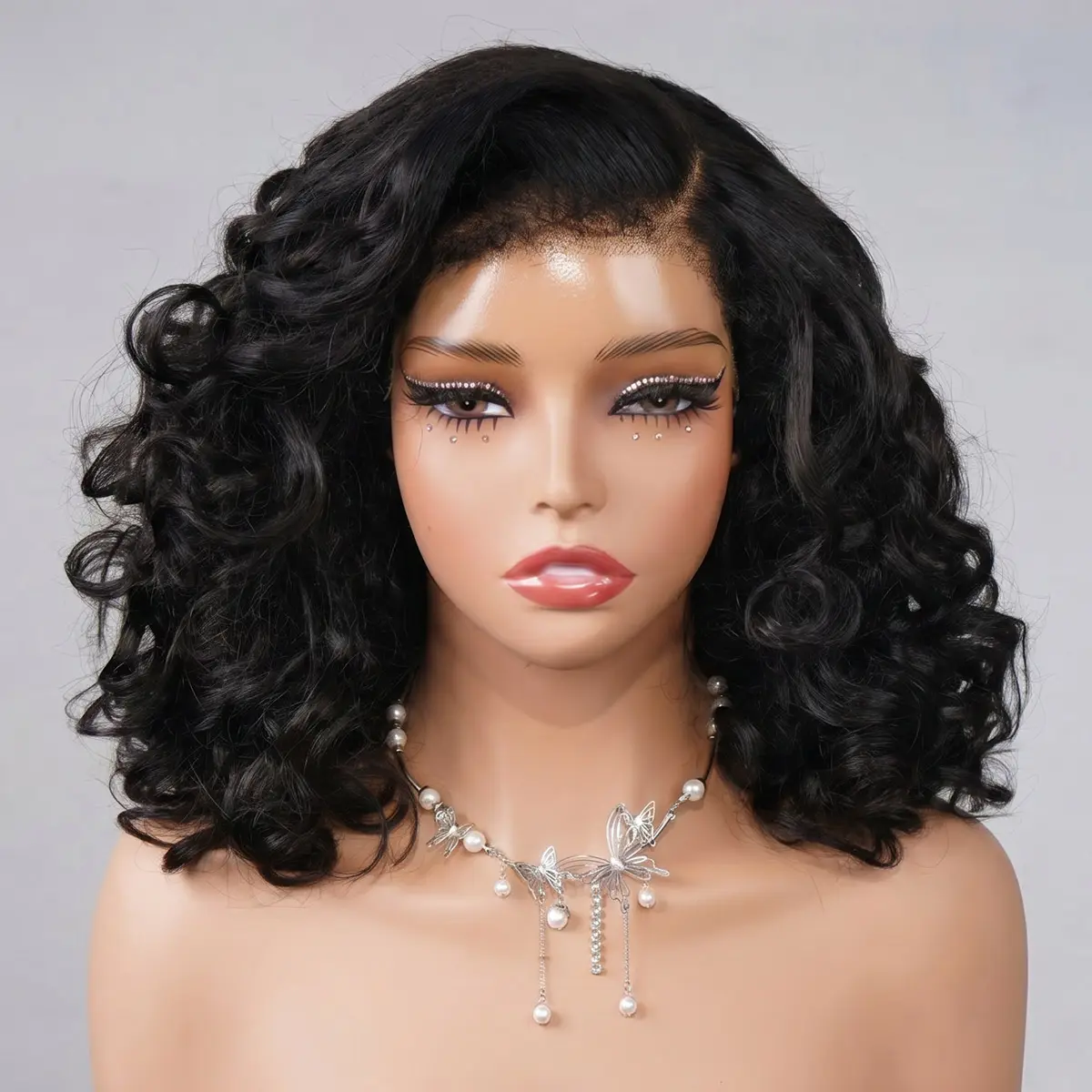 OQ HAIR 4C Edges Hairline Glueless Voluminous Bouncy Curly Wig 220% Density C Part Pre-Cut 9x6 Lace Wear Go Wig With Drawstring Cap