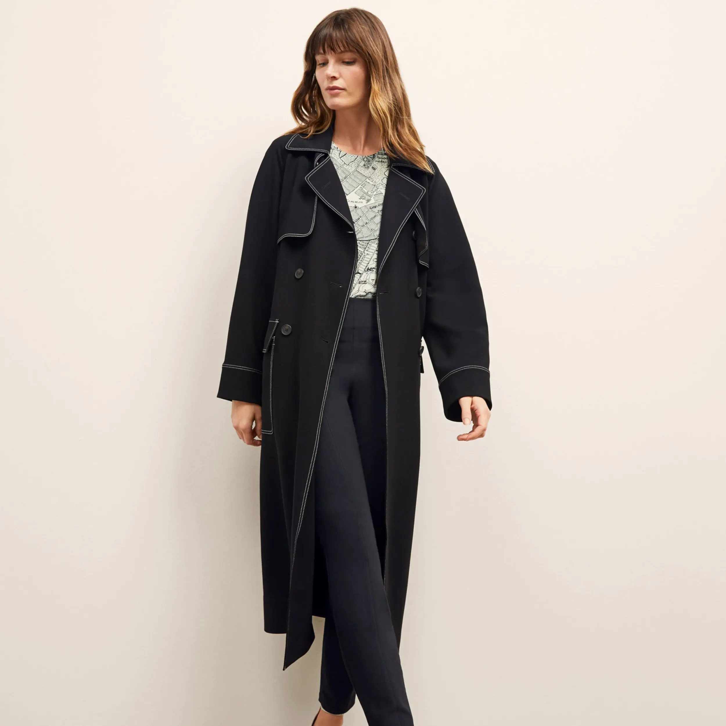 Frankie Jacket - Everyday Crepe with Topstitch :: Black