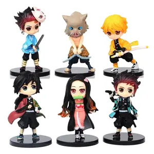 Demon Slayer Figure 6pcs 7cm Figure  Kamado Tanjirou  Kamado Nezuko Chibi Anime Model Christmas Kid  Gift  Desktop Ornament